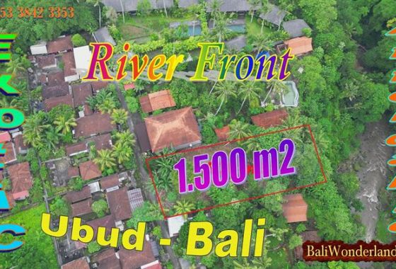 Murah ! Tanah tepi Sungai Petanu dijual dekat Goa Gajah dan Sentral Ubud Bali TJUB880